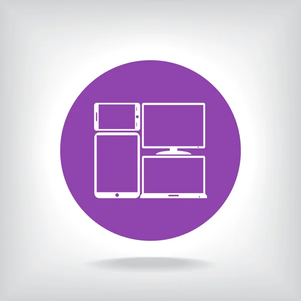 Aantal elektronische apparaten pictogram — Stockvector