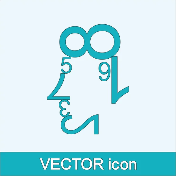 Human face of the data figures. human face numbers. — Stock Vector