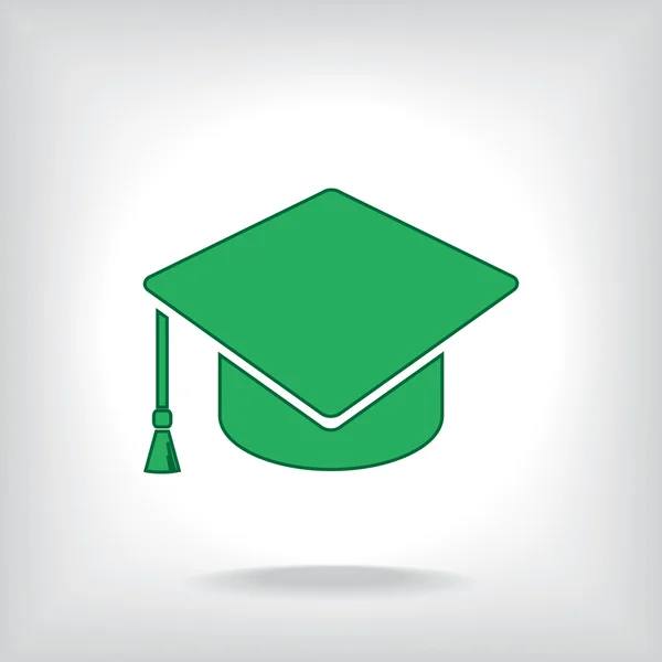 Graduatie cap pictogram — Stockvector