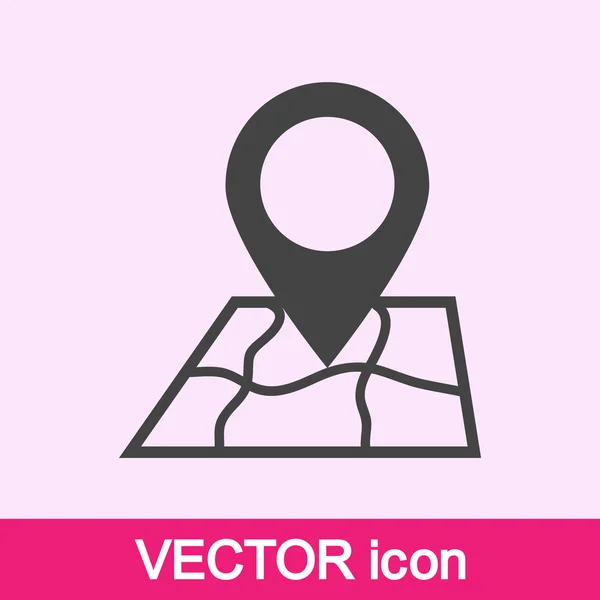 Mapa con icono de puntero — Vector de stock