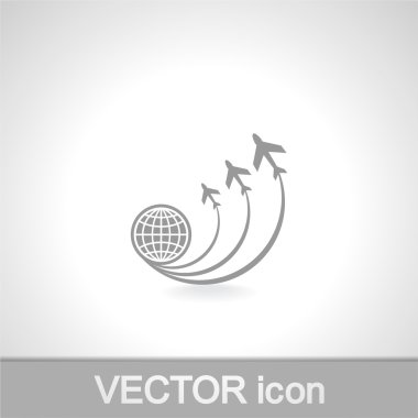 uçak simgesi üzerinde dünya çapında seyahat