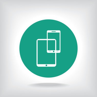 Modern dijital tablet pc ile mobil akıllı telefon simgesi