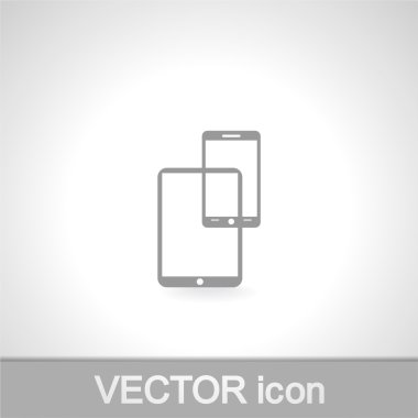 Modern dijital tablet pc ile mobil akıllı telefon simgesi