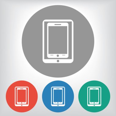 Modern dijital tablet pc ile mobil akıllı telefon simgesi