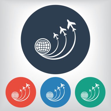 uçak simgesi üzerinde dünya çapında seyahat