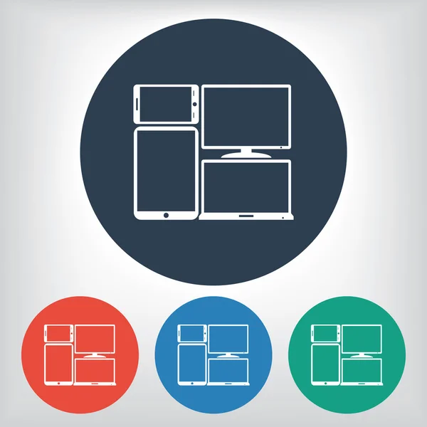 Conjunto de dispositivos eletrônicos ícone — Vetor de Stock