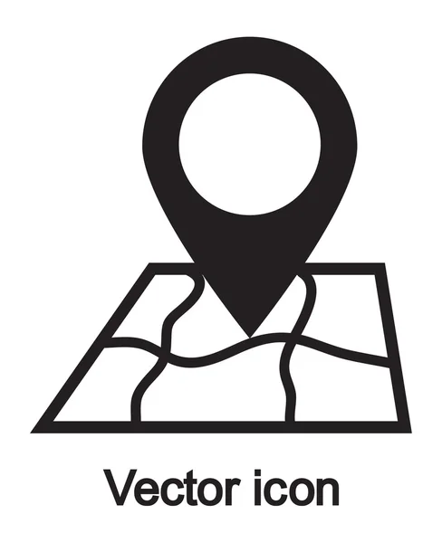 Mappa con icona puntatore — Vettoriale Stock