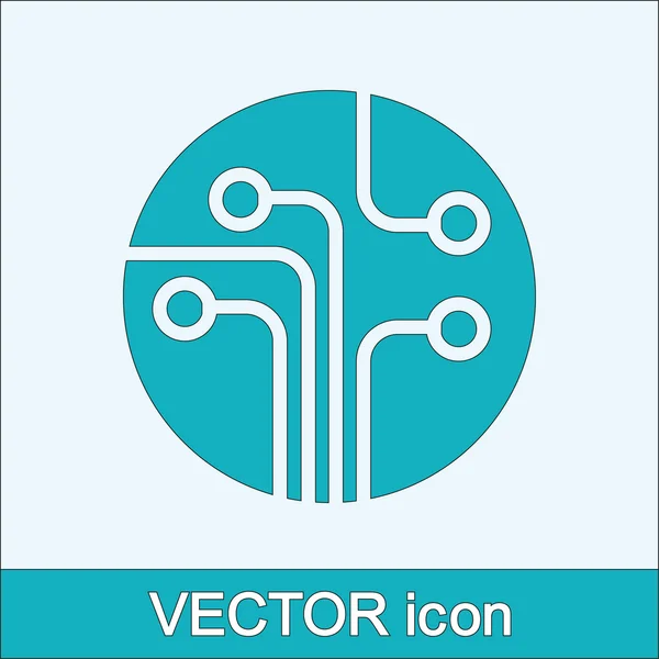 Placa de circuito, icono de la tecnología — Vector de stock