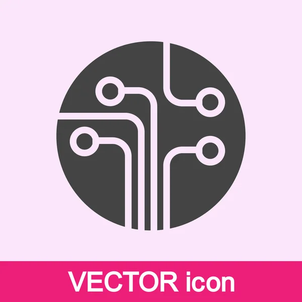 Circuit imprimé, icône de la technologie — Image vectorielle