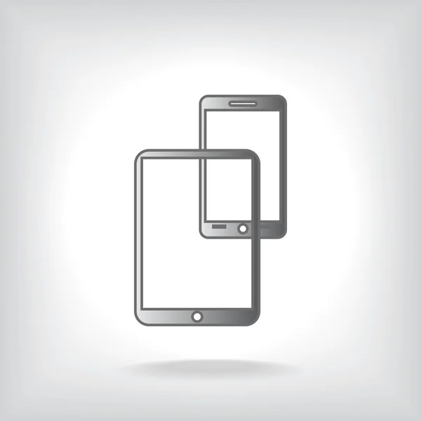 Nowoczesny cyfrowy tablet pc z zdejmowany smartphone ikona — Wektor stockowy