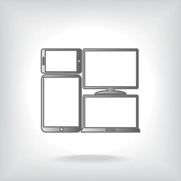 Aantal elektronische apparaten pictogram — Stockvector