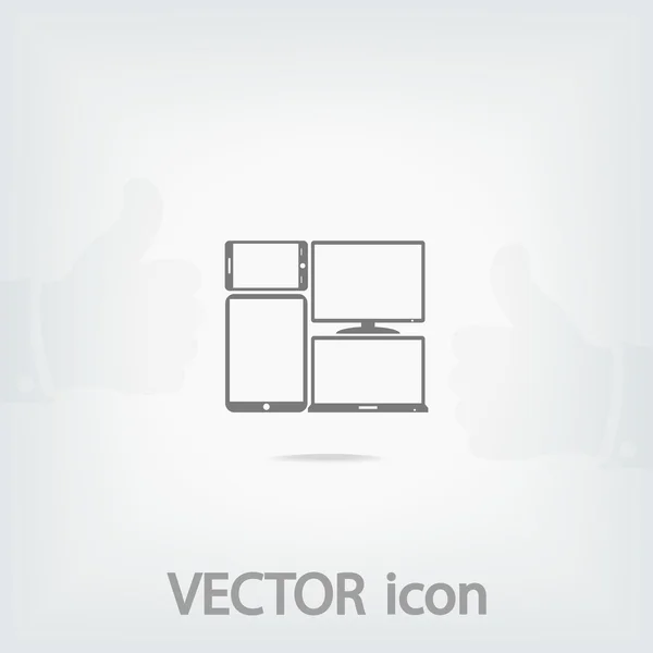 Aantal elektronische apparaten pictogram — Stockvector