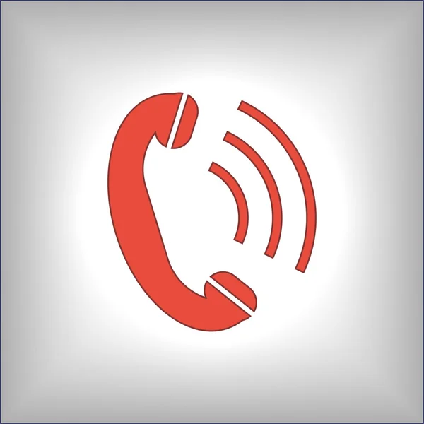 Telefoon, platte pictogram — Stockvector