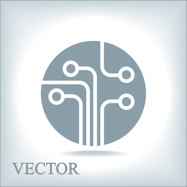 Placa de circuito, icono de la tecnología — Vector de stock