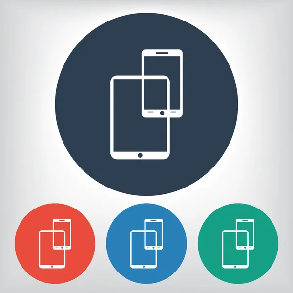Moderne digitale tablet pc met mobiele smartphone pictogram — Stockvector