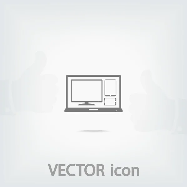 Set di dispositivi elettronici icona — Vettoriale Stock