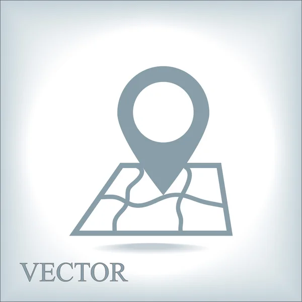 Mapa con icono de puntero — Vector de stock