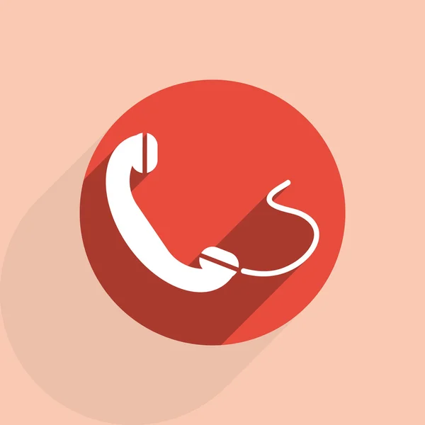 Telefoon, platte pictogram — Stockvector