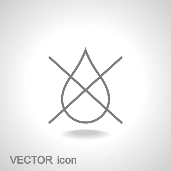 Wassertropfen verboten Symbol — Stockvektor