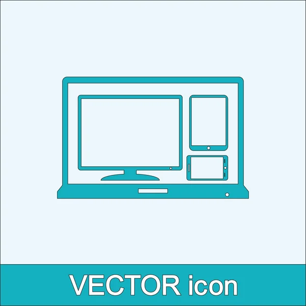 Conjunto de dispositivos eletrônicos ícone — Vetor de Stock