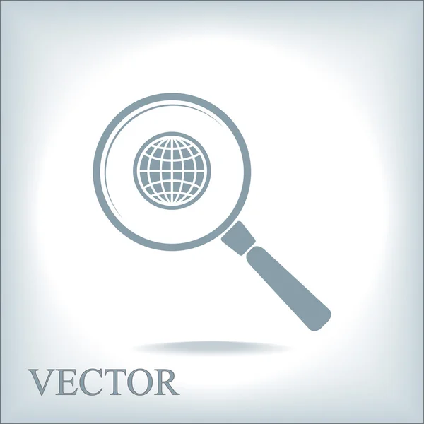 Země s hledání ikonu lupy — Stockový vektor