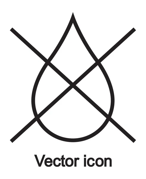 Gota de agua icono prohibido — Vector de stock