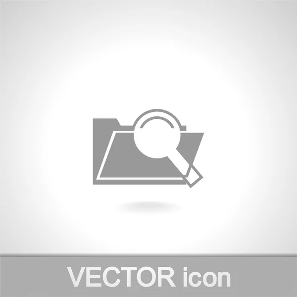 Концепция поиска с иконкой папки и значком лупы — стоковый вектор