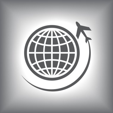 uçak simgesi üzerinde dünya çapında seyahat