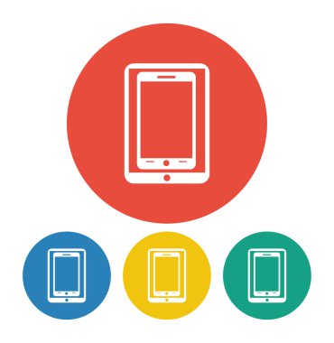 Modern dijital tablet pc ile mobil akıllı telefon simgesi