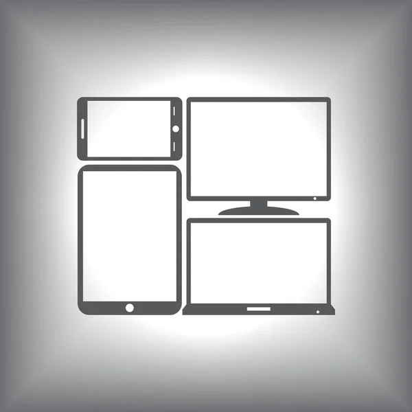 Aantal elektronische apparaten pictogram — Stockvector