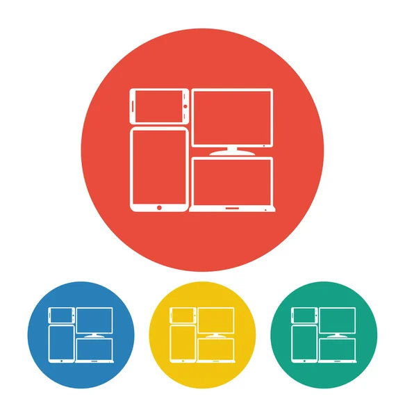 Conjunto de dispositivos eletrônicos ícone — Vetor de Stock