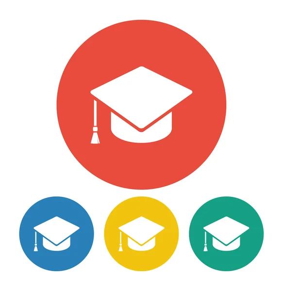 Graduatie cap pictogram — Stockvector