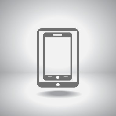 Modern dijital tablet pc ile mobil akıllı telefon simgesi