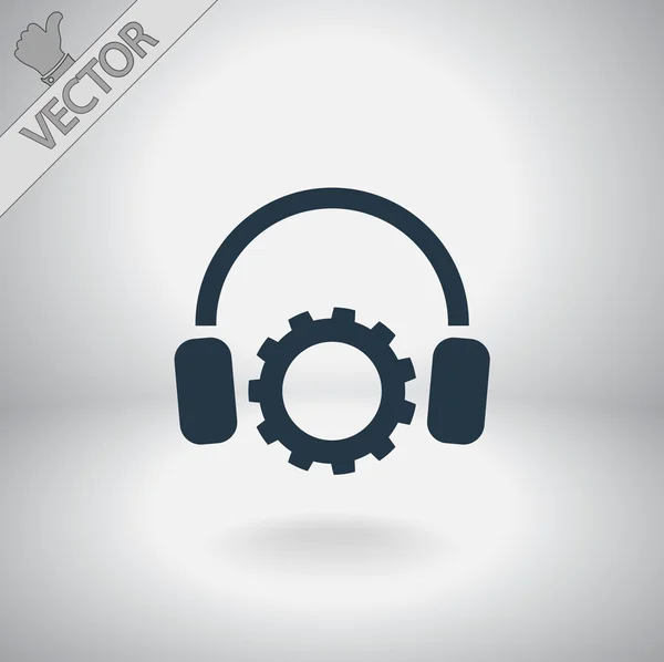Setting parameters and musical, headphones icon — Stock Vector