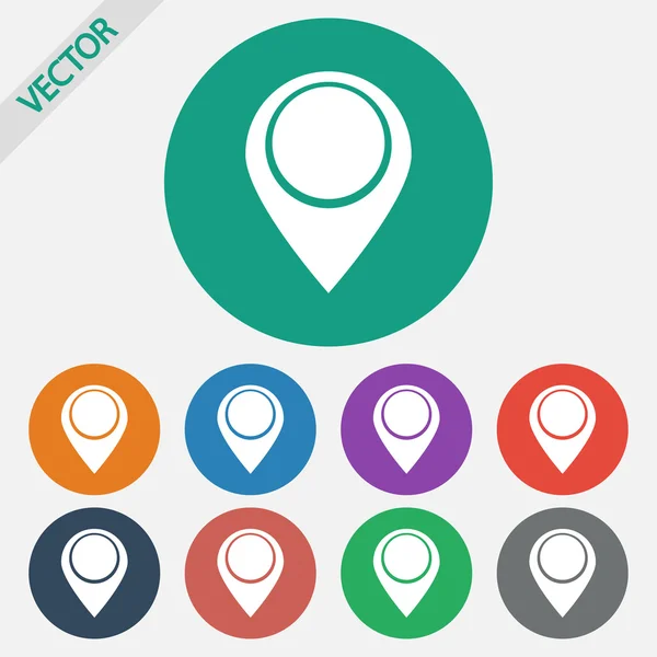 Mapa puntero icono plano — Vector de stock