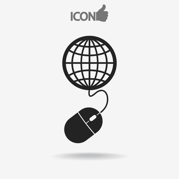 Gerenciamento global, ícone do mouse de computador —  Vetores de Stock