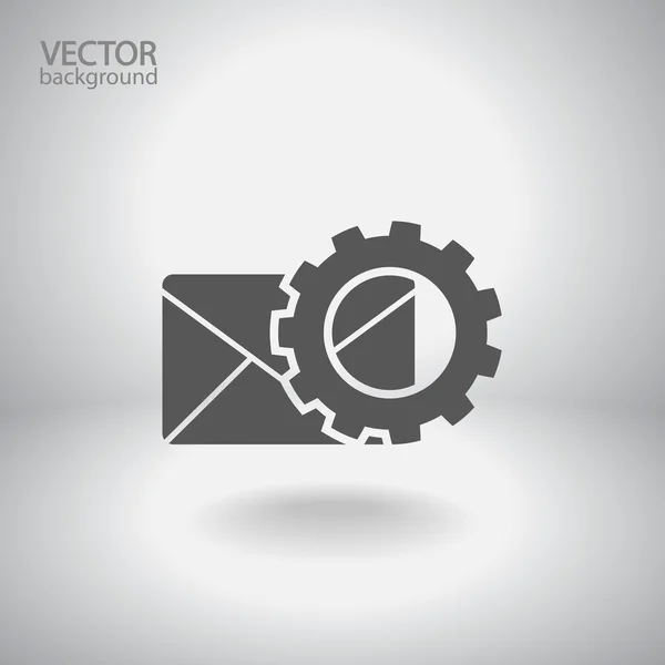 Parámetros de configuración y el icono de correo envolvente — Vector de stock