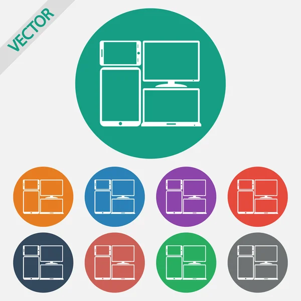 Conjunto de iconos de dispositivos electrónicos — Vector de stock