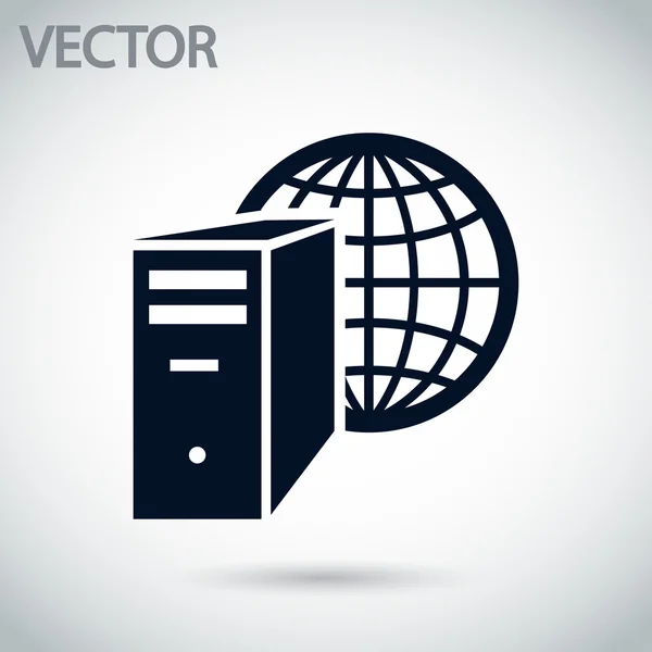 Pictogram van de server van de computer — Stockvector