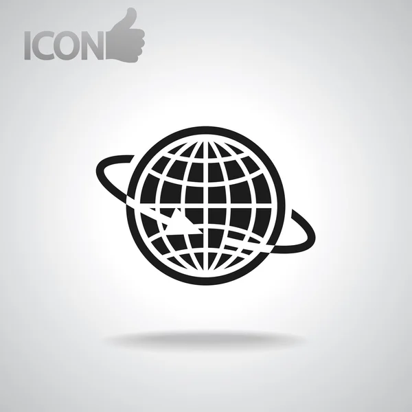 Globo con icono de avión — Vector de stock