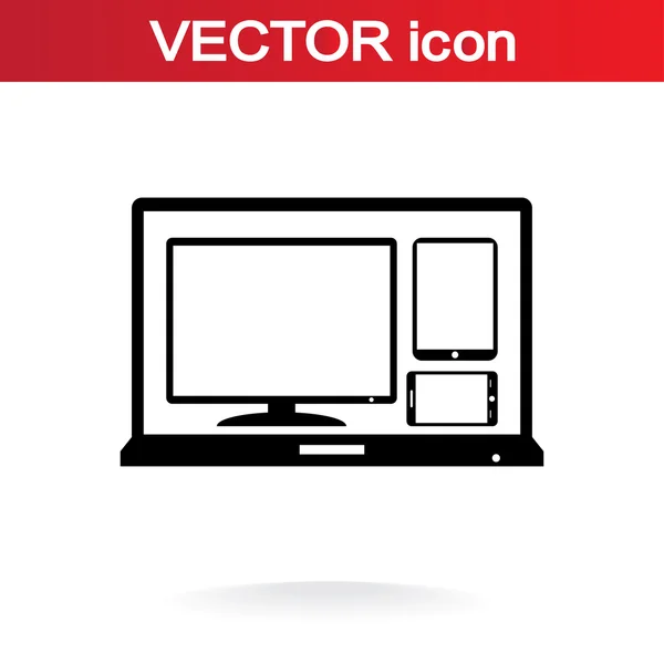 Aantal elektronische apparaten pictogram — Stockvector