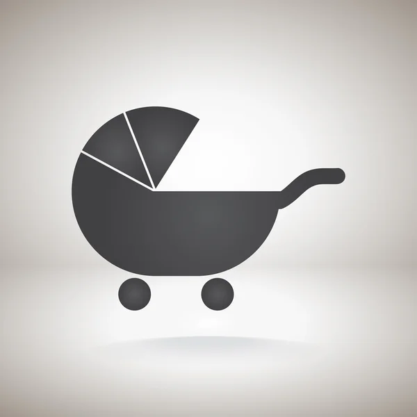 Значок силуэта детской коляски — стоковый вектор