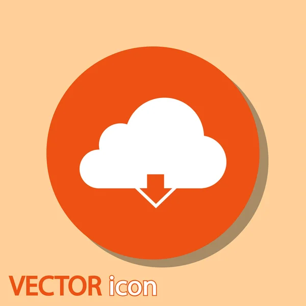 Cloud computing download pictogram — Stockvector