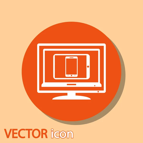 Aantal elektronische apparaten pictogram — Stockvector