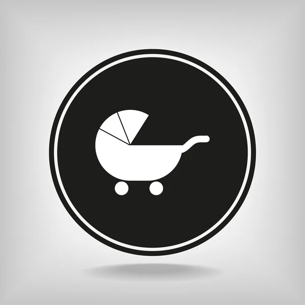 Baby Carriage Silhouette icon — Stock Vector