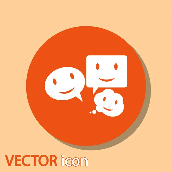 Leende talande bubbla ikon — Stock vektor