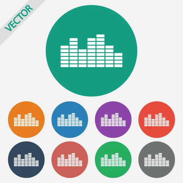 Soundwave hudební ikona — Stockový vektor