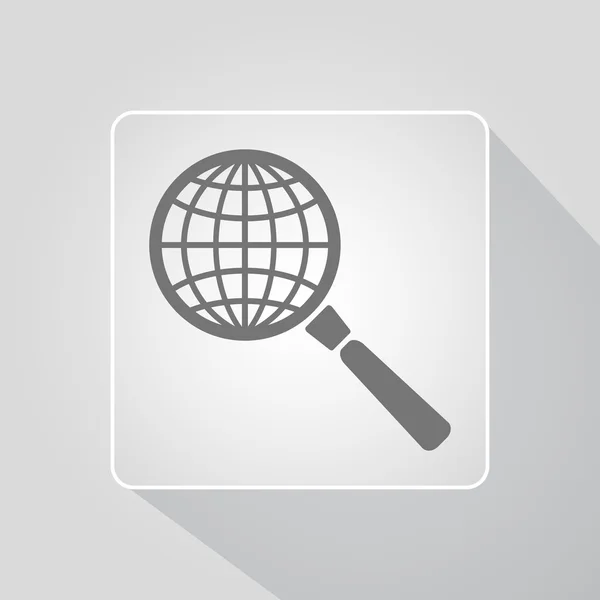 Terra com ícone de pesquisa de lupa — Vetor de Stock