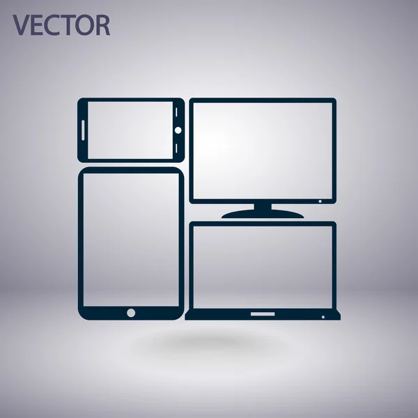 Conjunto de iconos de dispositivos electrónicos — Vector de stock