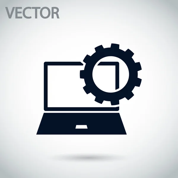 Paramètres de réglage, icône ordinateur portable — Image vectorielle